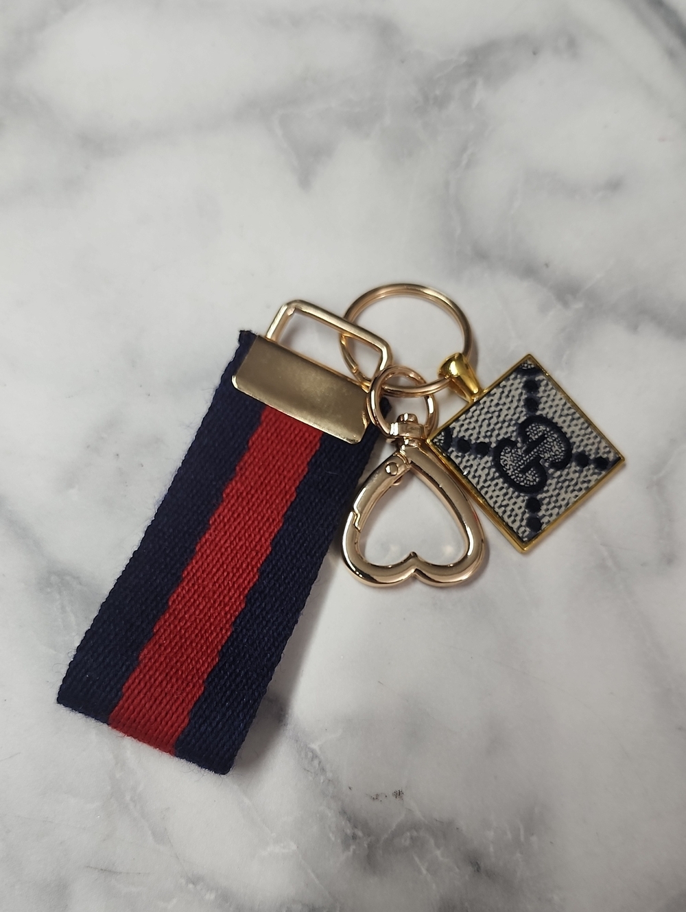 Upcycled Sherry Line Strap Keychain